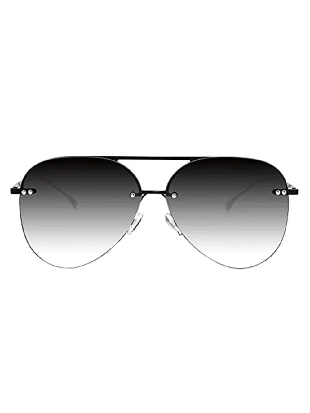 Womens Rimless Aviator Sunglasses Oversized Gradient Lens UV400 Frameless Shades